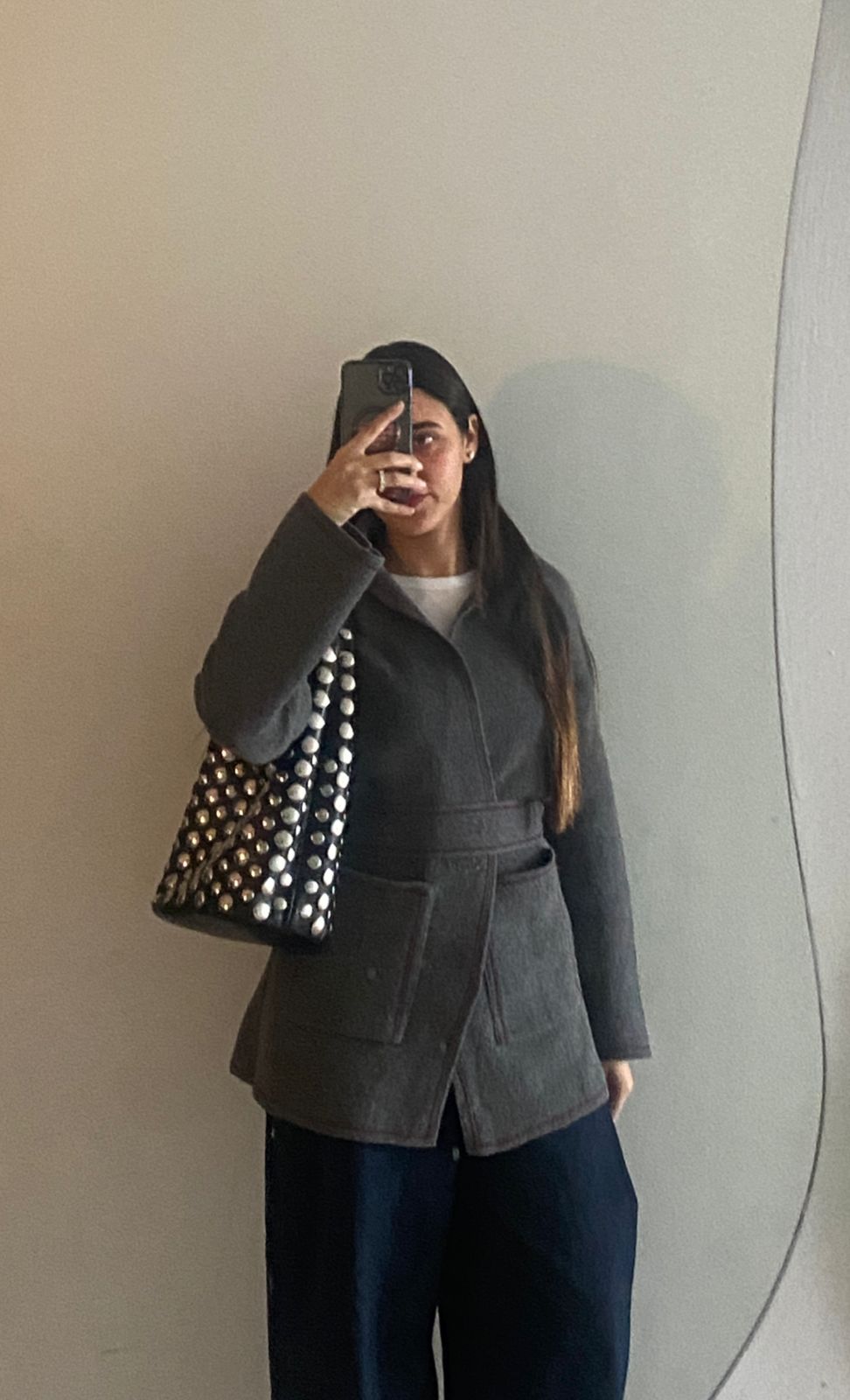 THE KNITTED EDGED CARDIGAN IN GREY